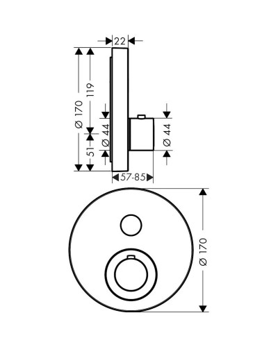 Термостат для душа Axor ShowerSelect 36722000
