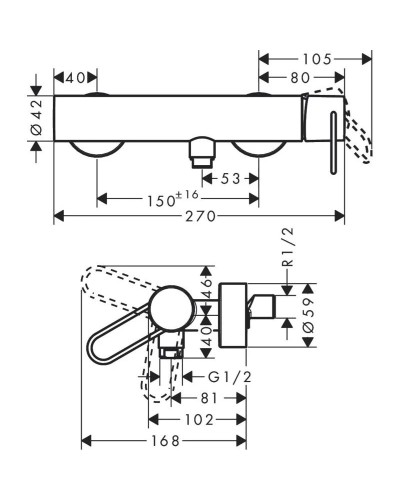 Смеситель для душа Axor Uno 38621000