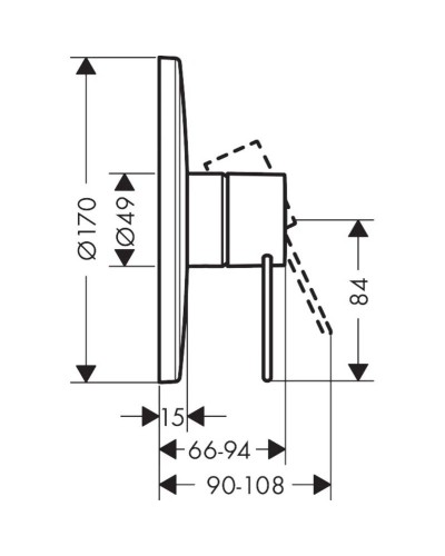 Смеситель для душа Axor Uno 38626000