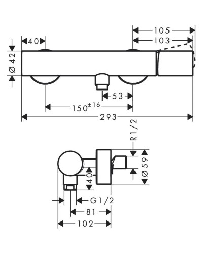 Смеситель для душа Axor Uno 45600000