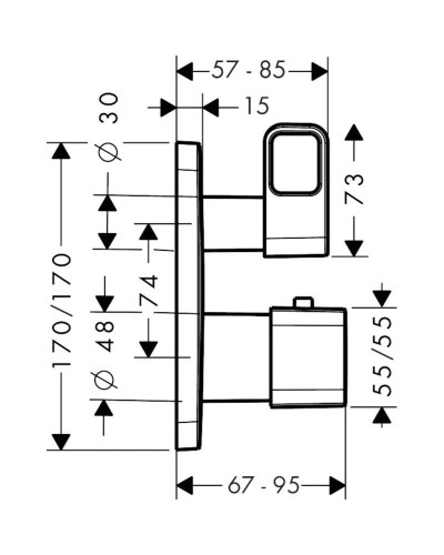Термостат для душа Axor Urquiola 11732000