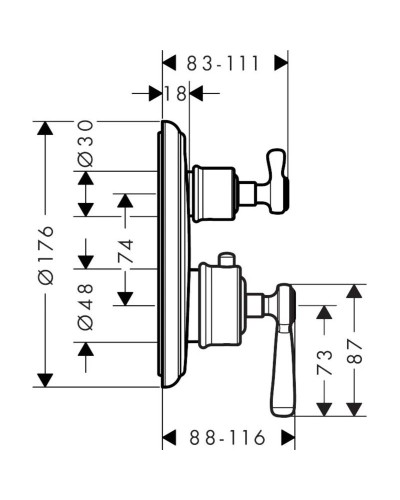 Термостат для душа Axor Montreux 16810820