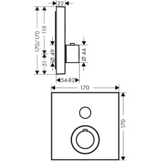 Термостат для душа Axor ShowerSelect 36714000