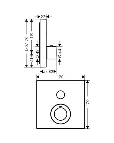 Термостат для душа Axor ShowerSelect 36714000