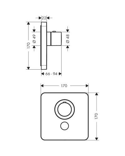 Термостат для душа Axor ShowerSelect 36706000