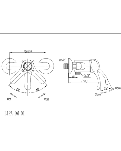 Смеситель для душа CEZARES LIRA-C-DM-02