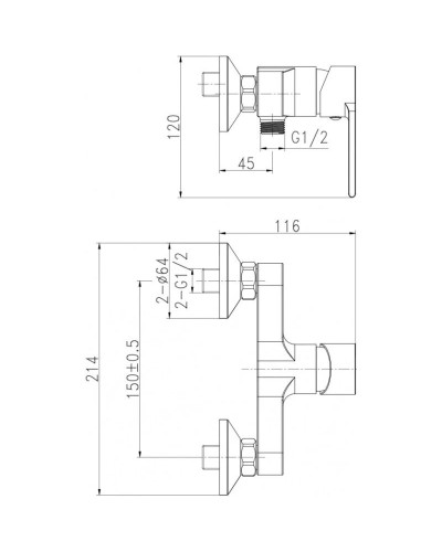 Смеситель для душа Cersanit Brasko Black A63109