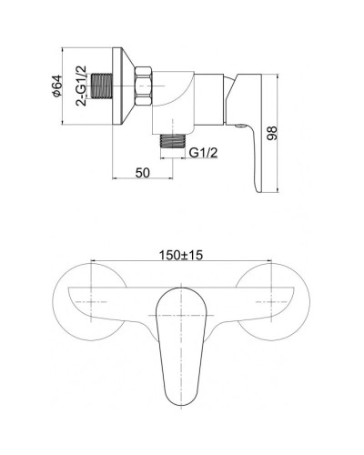 Смеситель для душа Cersanit Cersania A63032