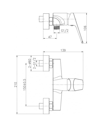 Смеситель для душа Cersanit Flavis A63036