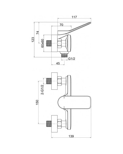 Смеситель для душа Cersanit Odra A63052