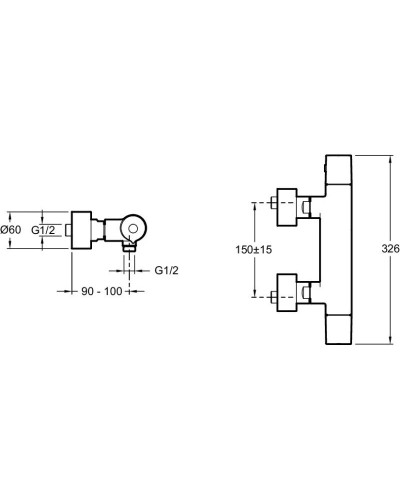 Термостат для душа Jacob Delafon Avid E97384-BN