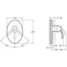 Смеситель для душа Jacob Delafon Fairfax E10242-4-CP