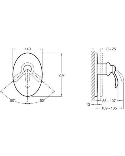Смеситель для душа Jacob Delafon Fairfax E10242-4-CP