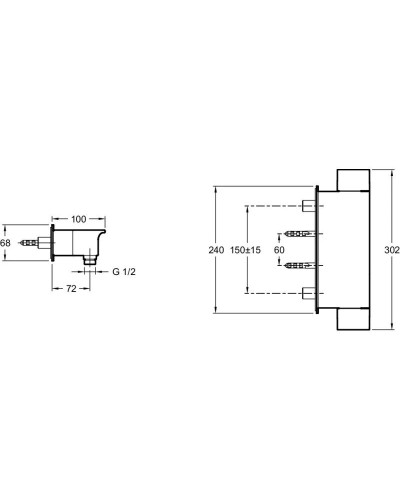 Смеситель для душа Jacob Delafon Stance E9102-CP