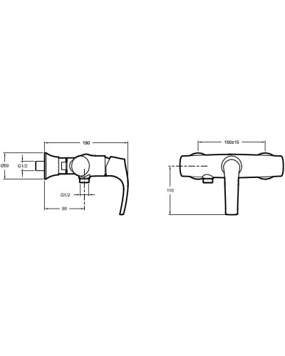 Смеситель для душа Jacob Delafon Symbol E71682-CP