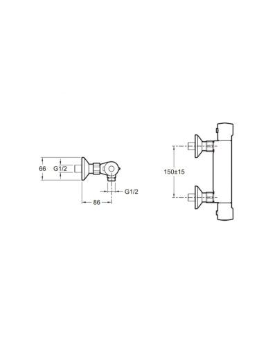Смеситель для душа Jacob Delafon July E8455-CP с термостатом Хром