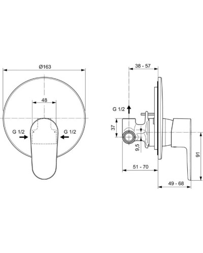 Смеситель для душа Ideal Standard Cerafine O A7192XG