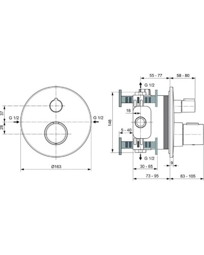 Термостат для душа Ideal Standard Ceratherm T100 A5813XG