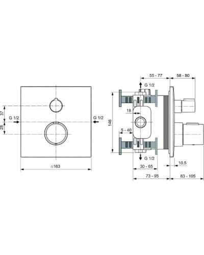 Термостат для душа Ideal Standard Ceratherm C100 A6956XG