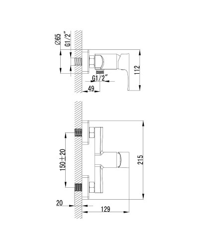 Смеситель для душа Lemark Plus Factor LM1603C Хром