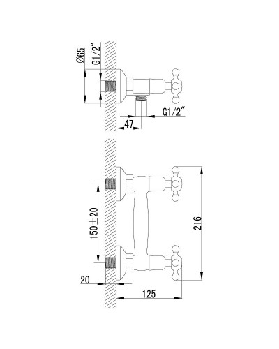 Смеситель для душа Lemark Vintage LM2803B Бронза