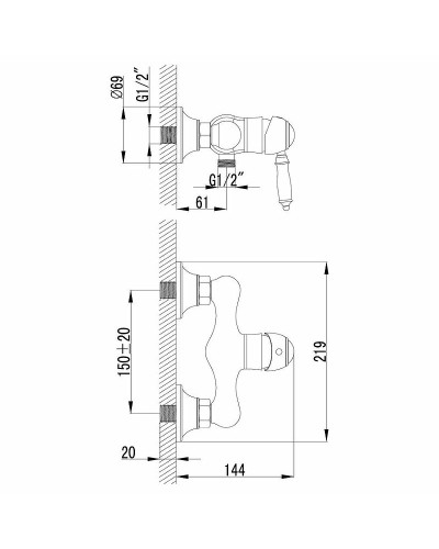Смеситель для душа Lemark Villa LM4803B Бронза