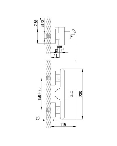 Смеситель для душа Lemark Melange LM4903CW Хром Белый