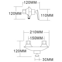 Смеситель для душа Felice 9080 B cromo bianco 12x21 см