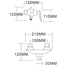 Смеситель для душа Felice 9080 B cromo bianco 12x21 см