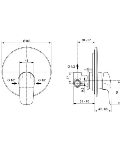 Смеситель для душа Ideal Standard Ceraflex A6757AA