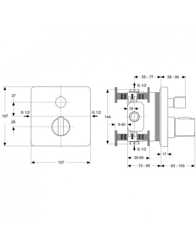 Термостат для душа Ideal Standard Ceratherm 200 A4662AA