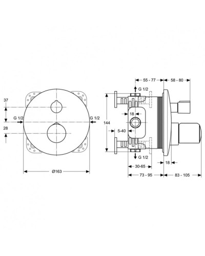 Термостат для душа Ideal Standard Melange A4891AA