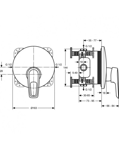Смеситель для душа Ideal Standard Ceramix Blue A5666AA