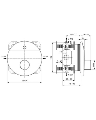 Инфракрасная электроника для душа со смешиванием Ideal Standard Ceraplus A6157AA
