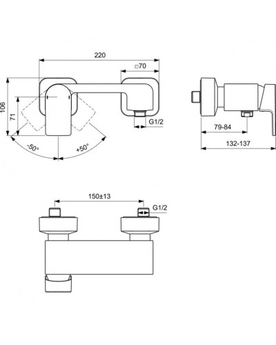 Смеситель для душа Ideal Standard Edge A7120AA