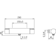 Термостат для душа Oras Cubista 2870