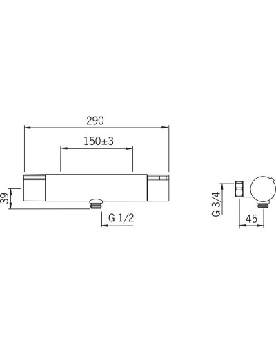 Термостат для душа Oras Cubista 2870