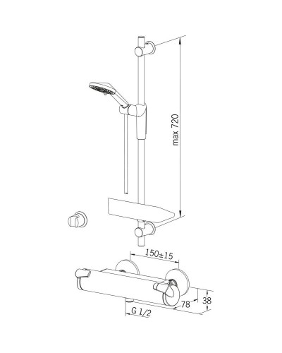 Термостат для душа Oras Optima 7169U