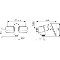 Смеситель для душа Oras Saga New 3970