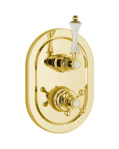 Смеситель для душа Cezares Margot MARGOT-VDIM2-T-03/24-Bi с термостатом Золото 24 карат