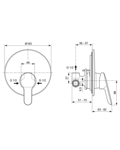 Смеситель для душа Ideal Standard Dot 2.0 A7164AA