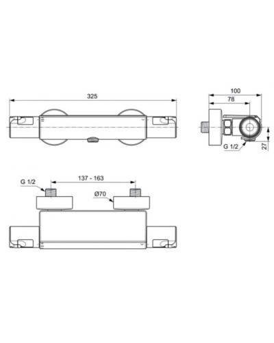 Термостат для душа Ideal Standard Ceratherm T50 A7695AA
