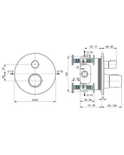 Термостат для душа Ideal Standard Ceratherm T100 A5813AA