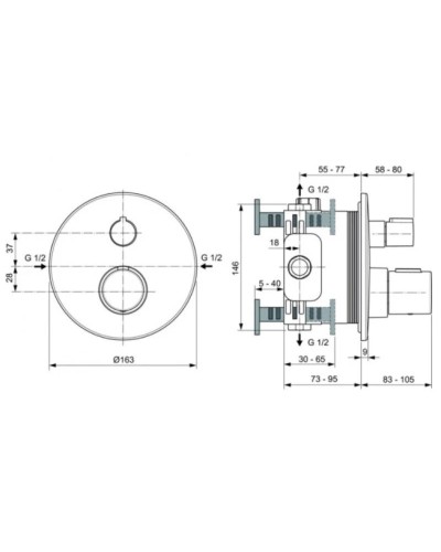 Термостат для душа Ideal Standard Ceratherm T100 A5813A2
