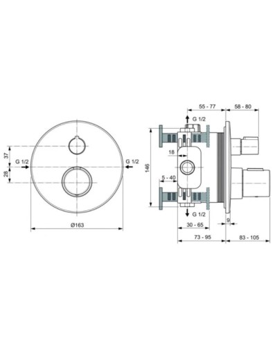 Термостат для душа Ideal Standard Ceratherm T100 A5813A5