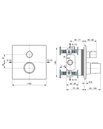 Термостат для душа Ideal Standard Ceratherm C100 A6956AA