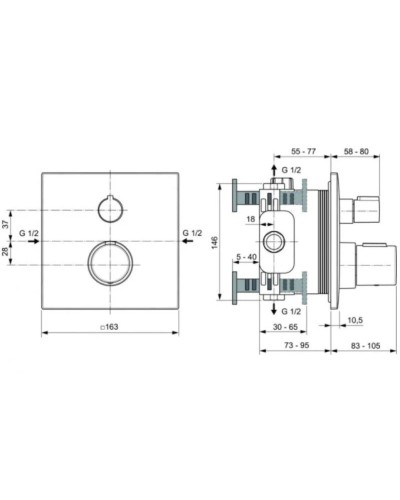 Термостат для душа Ideal Standard Ceratherm C100 A6956A2
