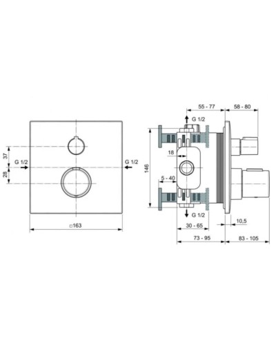 Термостат для душа Ideal Standard Ceratherm C100 A6956GN