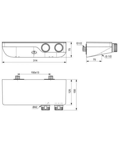 Термостат для душа Ideal Standard Ceratherm S200 A7329AA