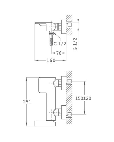 Смеситель для душа Teka Formentera 62231020NC